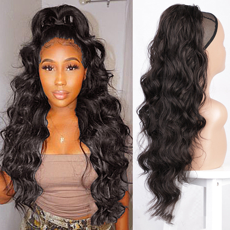 Wig Big Wave Drawstring Ponytail Matte High Temperature Silk Chemical Fiber Wig — main product view