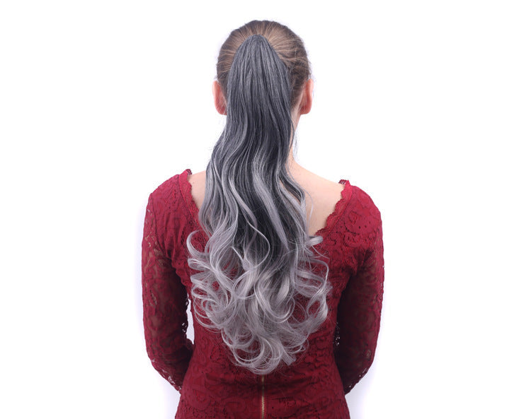 Colorful Gradient Color Clip Ponytail Wig — main product view