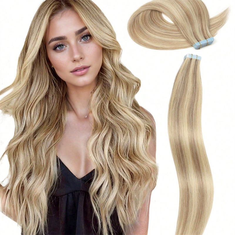 Double Pull Full Virgin Real 50g Hair Extension Long with Weft Invisible Skin Weft 20 Thick Seamless Human Hair — main product view