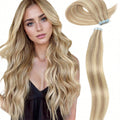 Double Pull Full Virgin Real 50g Hair Extension Long with Weft Invisible Skin Weft 20 Thick Seamless Human Hair — main product view