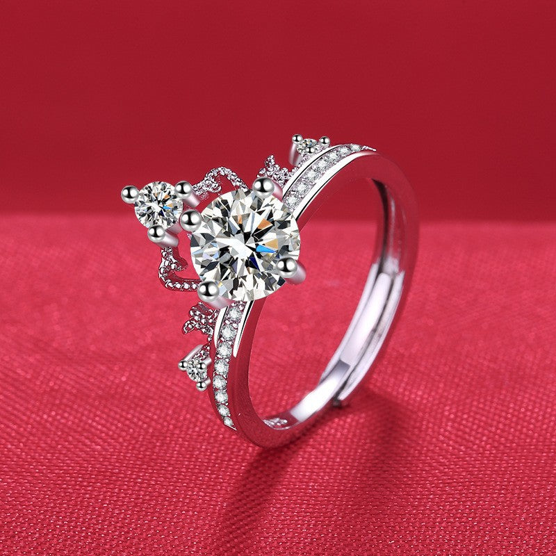 1ct Simulated Moissanite Six-prong Ring Jewelry for Women — main product view