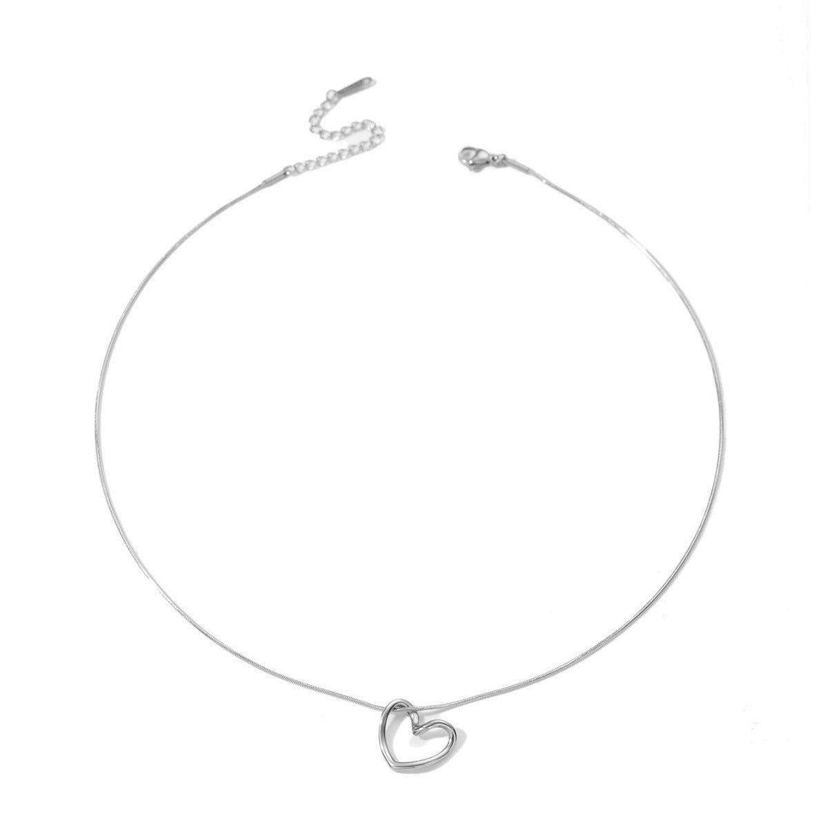 Stainless Steel Twist Hollow Heart Pendant Necklace for Women Spicy Women Clavicle Chain Jewelry — product view