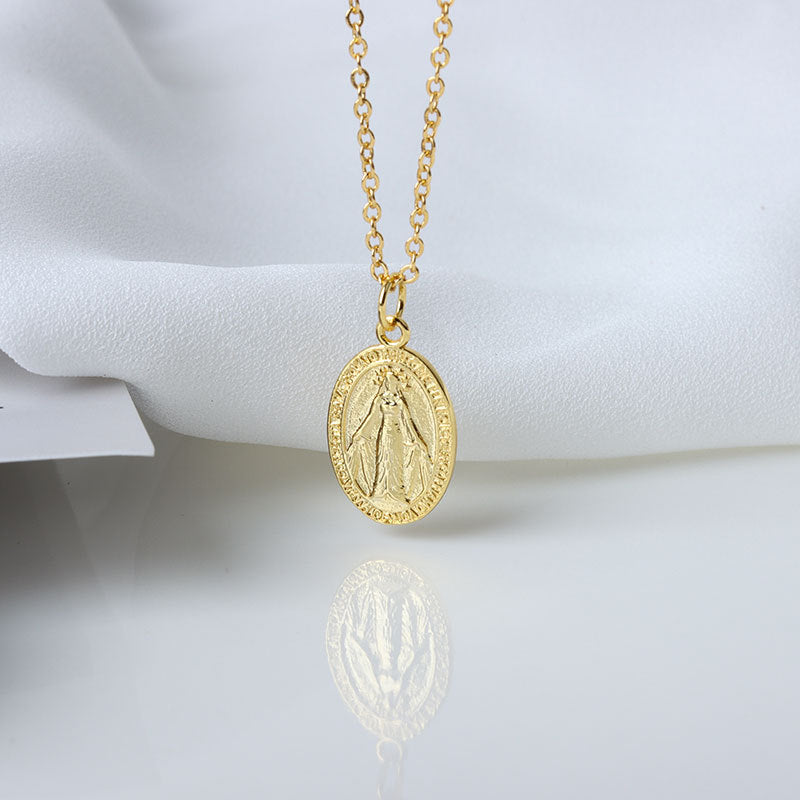 S925 Vintage Cameo Necklace Oval Necklace for Women Jewelry — main product view