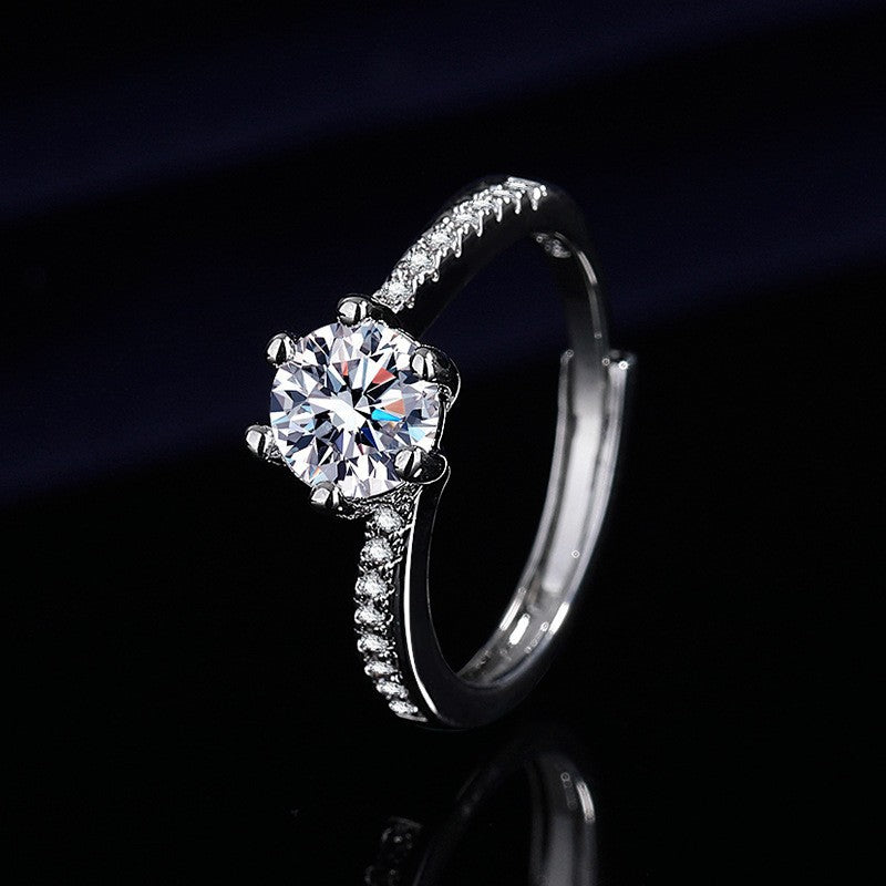 1ct Simulated Moissanite Six-prong Ring Jewelry for Women — alternate detail