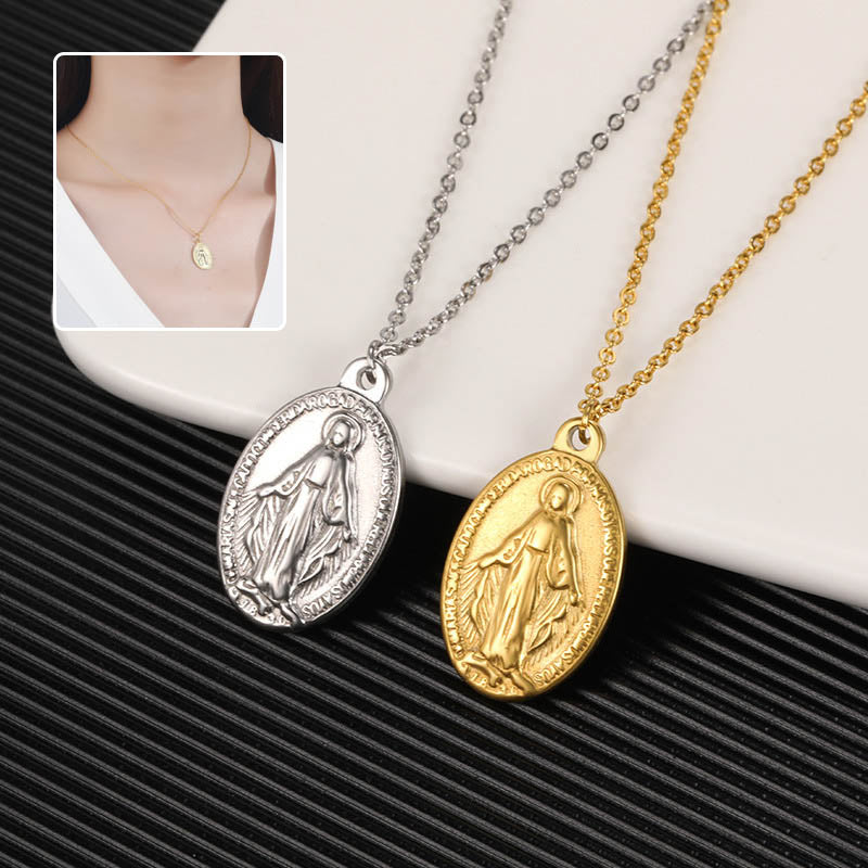 S925 Vintage Cameo Necklace Oval Necklace for Women Jewelry — main product view