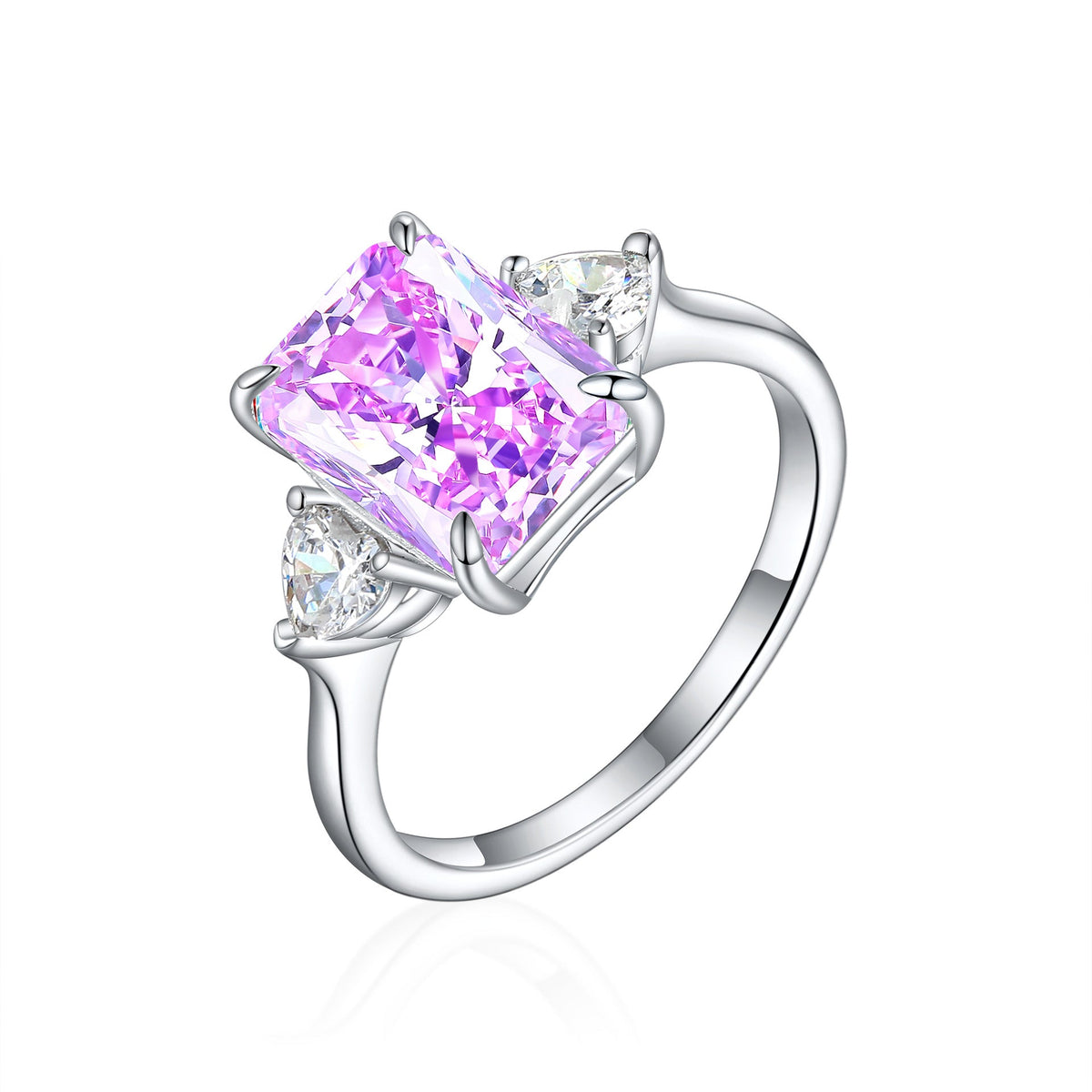 S925 Colorful Rectangular Rhinestone Ring Love Rings for Women Jewelry — product view