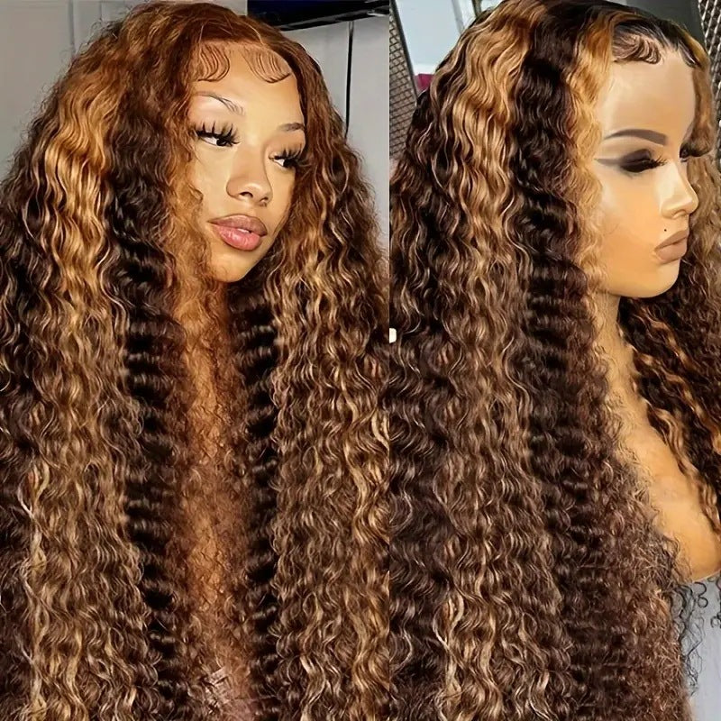 Small Volume Wound Tube Afro Long Curly Wig — detail view
