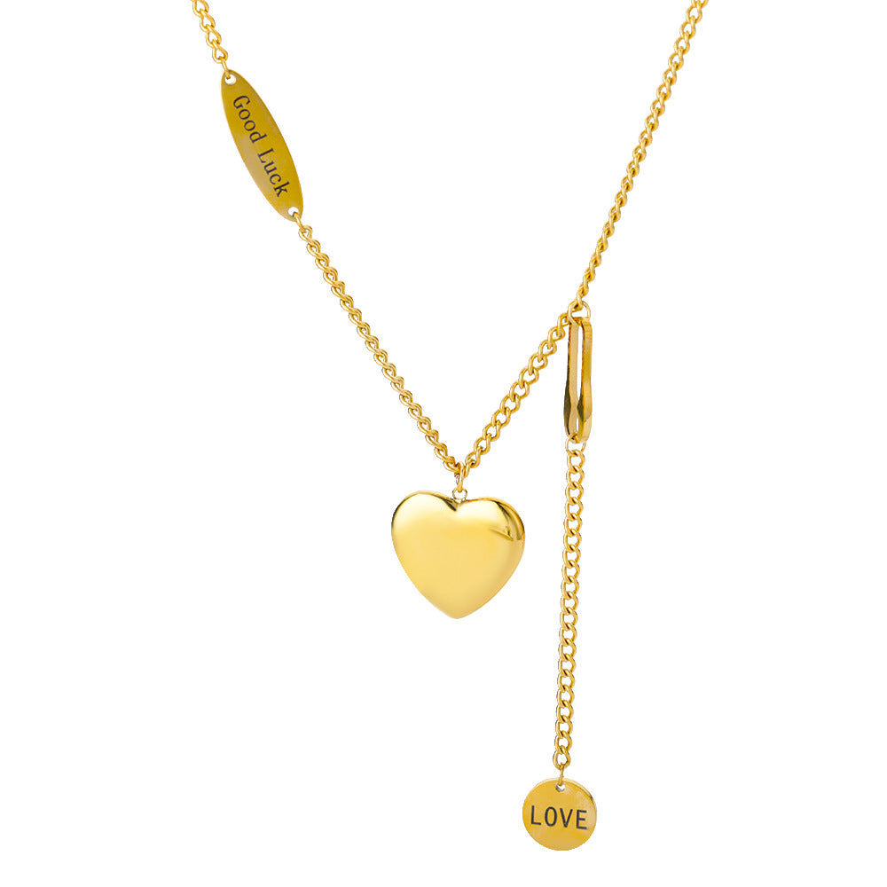 Multilayer Heart Pendant Necklaces for Women Stainless Steel Chain Choker Zircon Moon Star Necklace Jewelry — product view