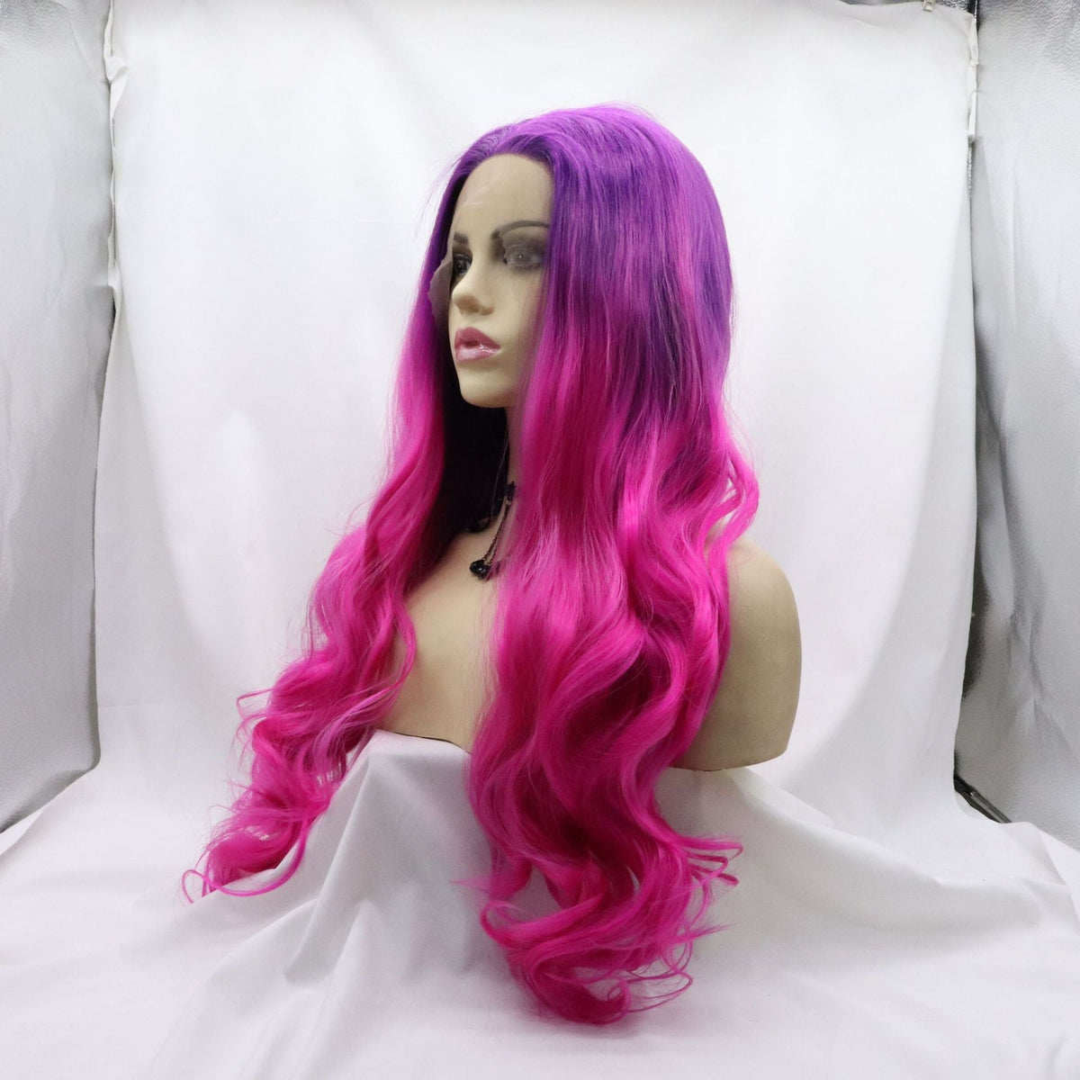 Front Lace Half Hand Hook Gradient Color Long Curly Wig — product detail