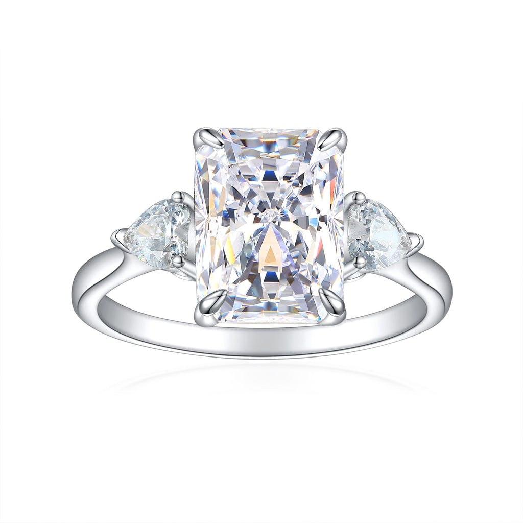 S925 Colorful Rectangular Rhinestone Ring Love Rings for Women Jewelry — main product view