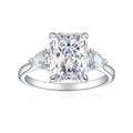S925 Colorful Rectangular Rhinestone Ring Love Rings for Women Jewelry — main product view