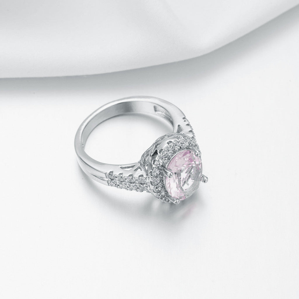 Oval Cut Crystal & Zircon Ring, European Style Zircon Jewelry for Women — alternate product view