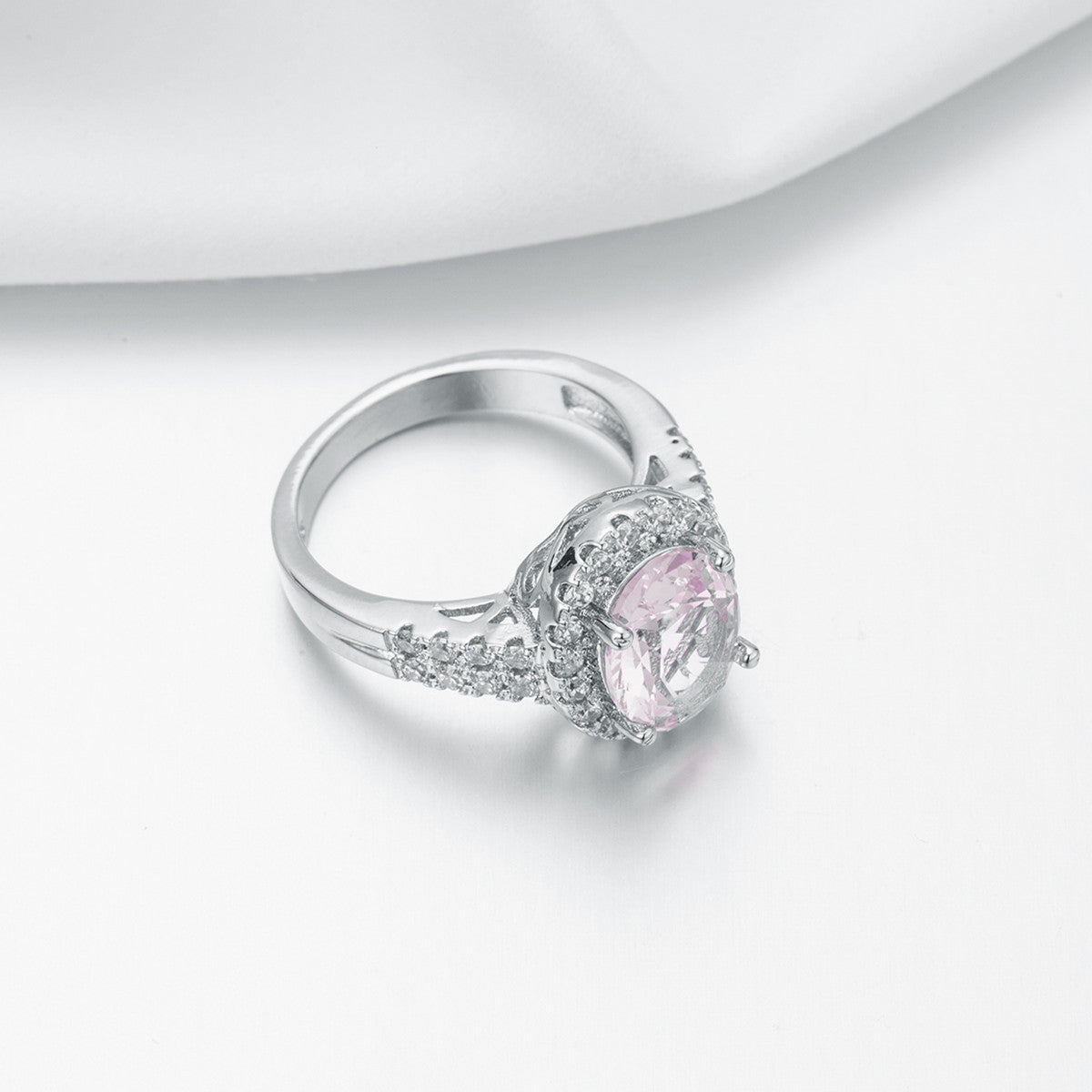Oval Cut Crystal & Zircon Ring, European Style Zircon Jewelry for Women — alternate product view