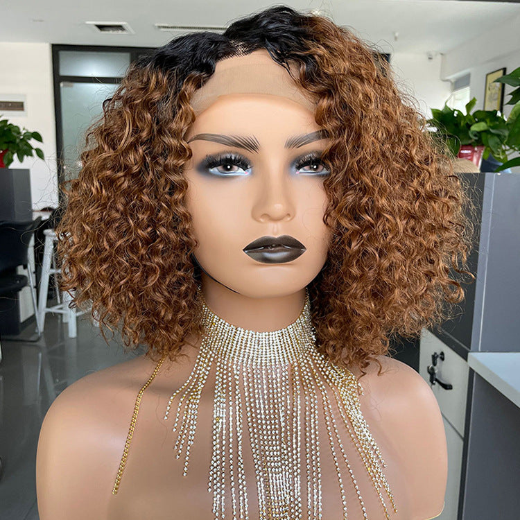 Ombre Curly Bobo1b30 Human Hair Lace Wig — main product view