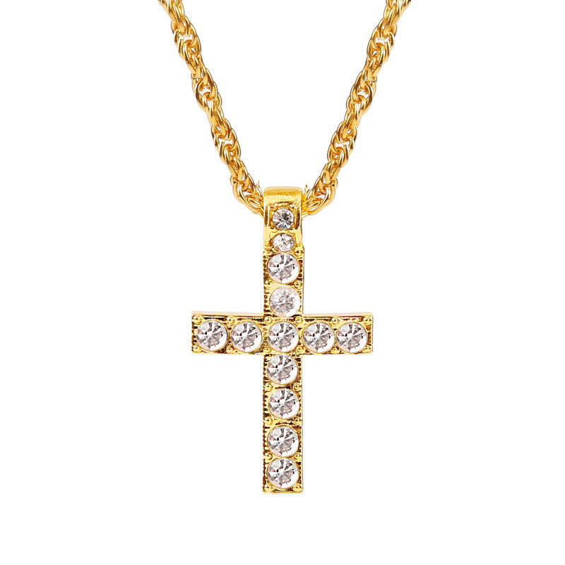 Cross Pendant Necklaces for Women Punk Hiphop Rope Chain On Neck Rapper Jewelry — alternate product view