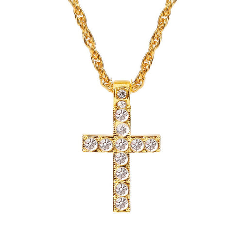 Cross Pendant Necklaces for Women Punk Hiphop Rope Chain On Neck Rapper Jewelry — alternate product view
