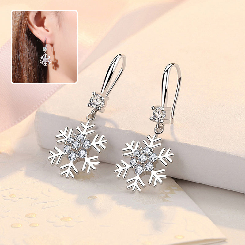 Snowflake Earrings with Rhinestones Personalized Christmas Earrings for Women Jewelry — main product view
