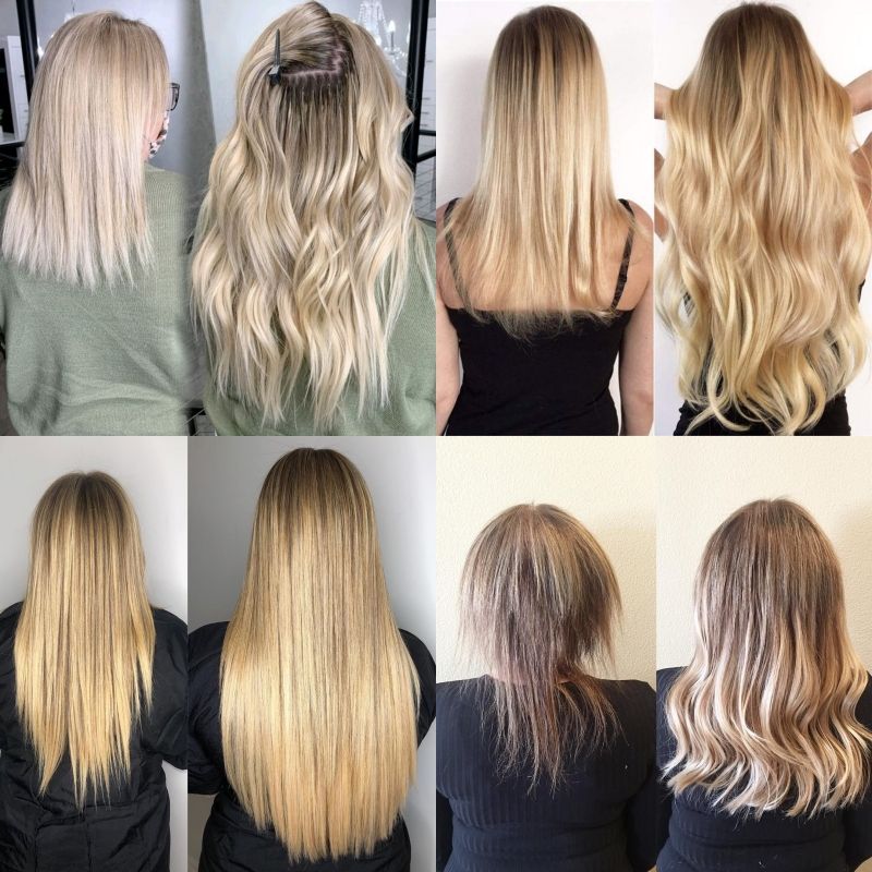 Double Pull Full Virgin Real 50g Hair Extension Long with Weft Invisible Skin Weft 20 Thick Seamless Human Hair — alternate product view