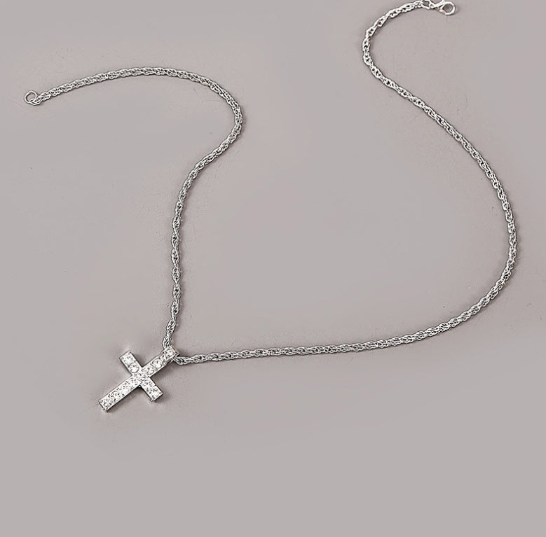 Cross Pendant Necklaces for Women Punk Hiphop Rope Chain On Neck Rapper Jewelry — detail view
