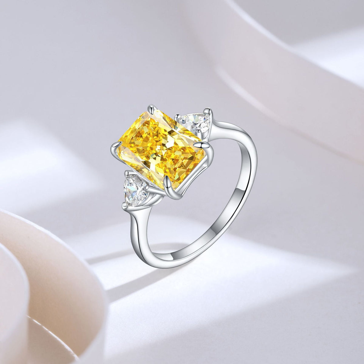 S925 Colorful Rectangular Rhinestone Ring Love Rings for Women Jewelry — product detail