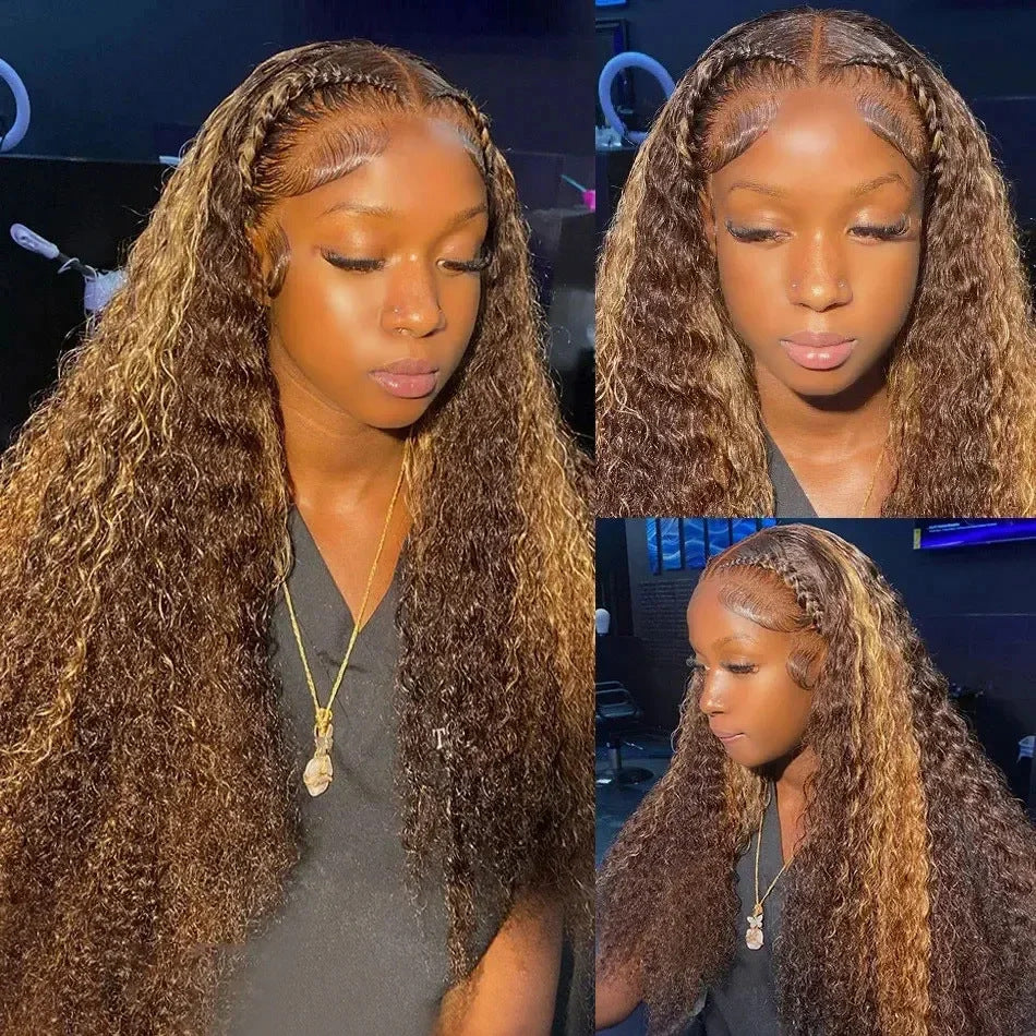 Curly Loose Deep Wave Lace Forehead Wig 13x4 — detail view