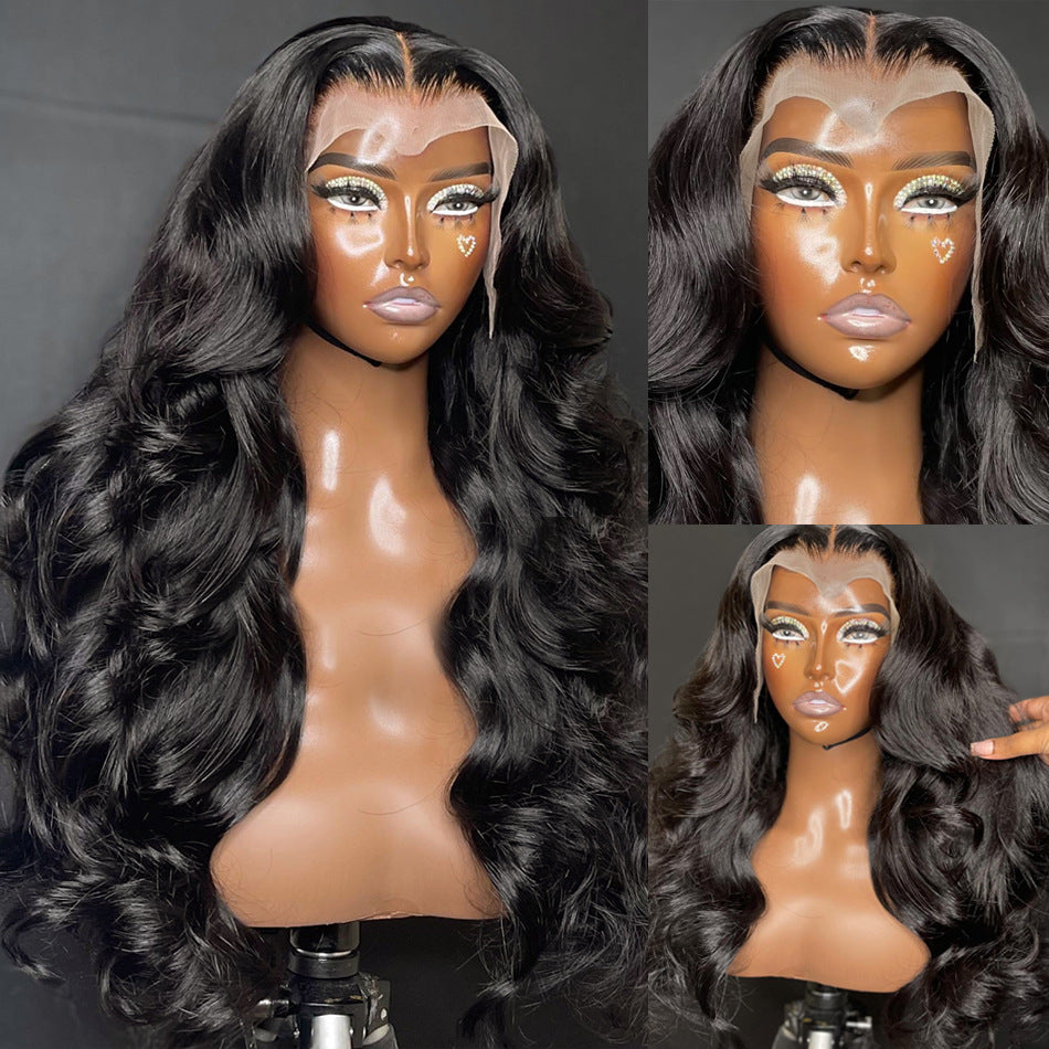 Front Lace Wig Women with Long Black Curly Hair — alternate product view