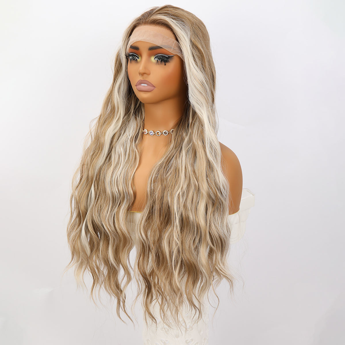 Brown Blonde Mixed High-gloss Lace Front T Part Sm9208 Series — detail view