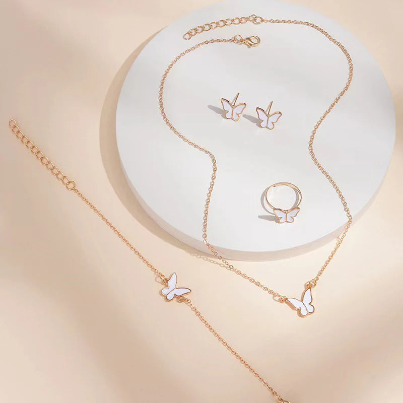 5PCS Butterfly Pendants Necklace Earrings Ring Bracelet Sets for Women Jewelry Set Bridal Jewelry — product detail
