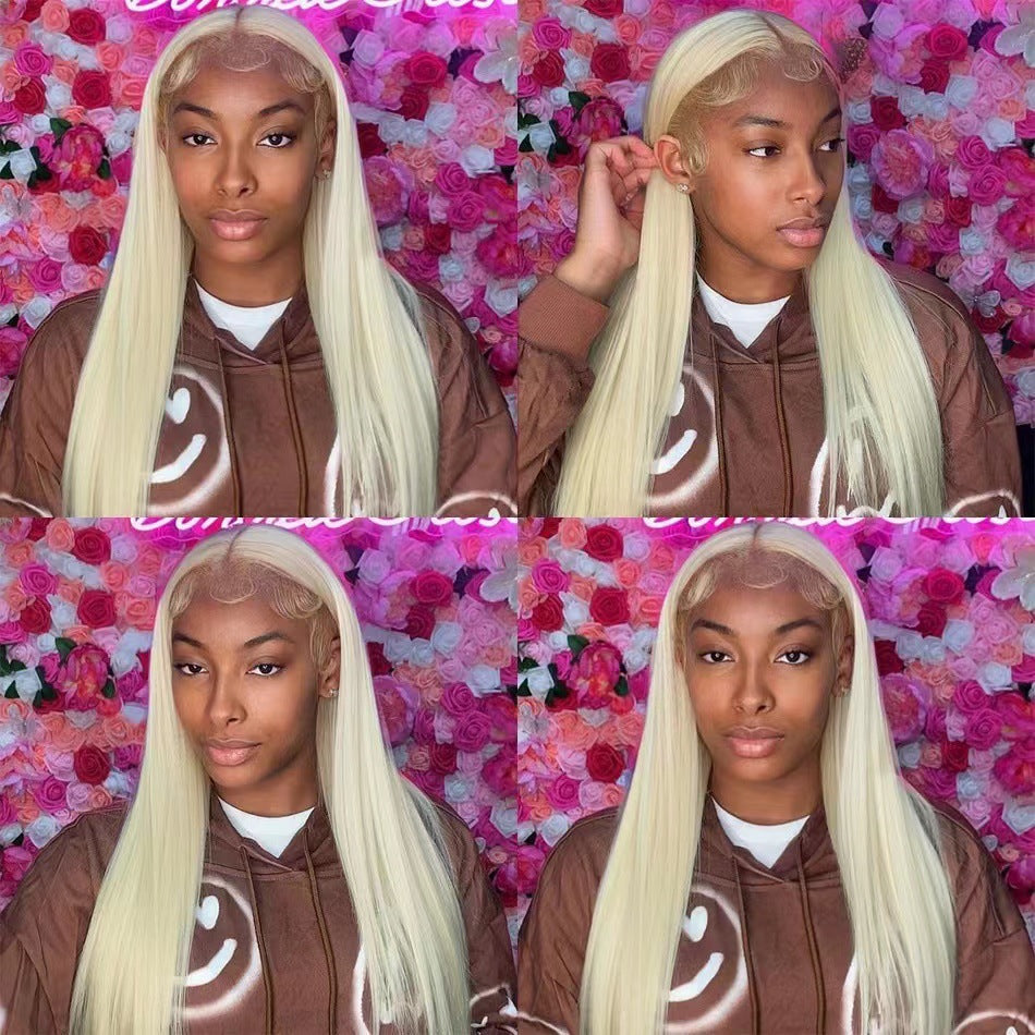 Front Lace Long Straight African Women Wig — detail view