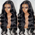 Front Lace Wig Women with Long Black Curly Hair — detail view
