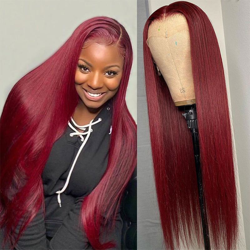 Full Wig Long Straight Front Lace Wig Smooth Hair — alternate product view