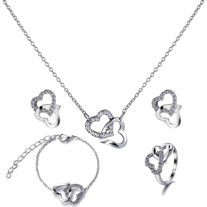 5PCS Butterfly Pendants Necklace Earrings Ring Bracelet Sets for Women Jewelry Set Bridal Jewelry — product detail