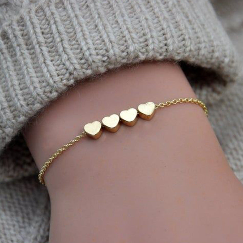 Korean Thin Chain Heart Bracelet for Women Birthday Party Jewelry — alternate product view