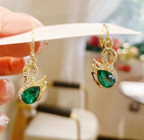 Sweet Rhinestone Swan Earrings for Women Jewelry — alternate detail