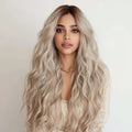 T-shaped Lace Front Wig Gray Gradient Wavy Curly Hair Wig for Women Sm9017 — main product view