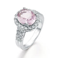 Oval Cut Crystal & Zircon Ring, European Style Zircon Jewelry for Women — additional product view