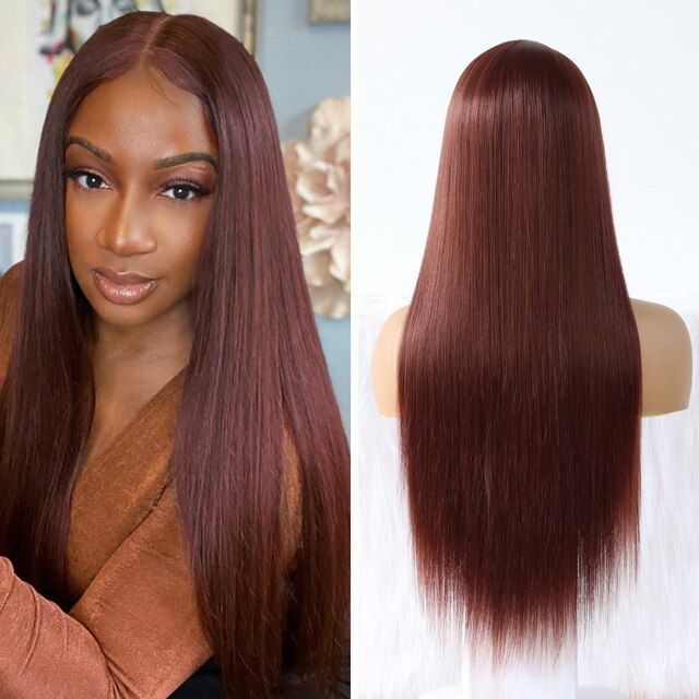 Red Brown 33color Human Hair Wig 134HD Transparent Lace — product detail