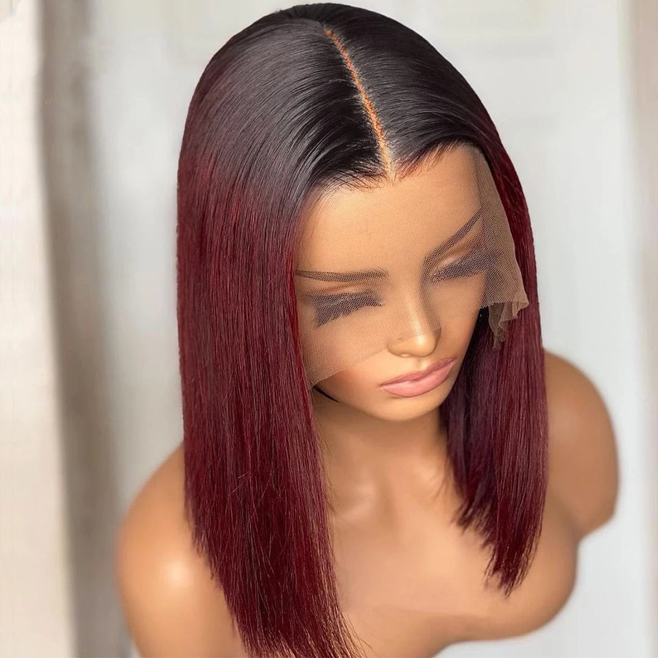 Short Straight 1B-99J Colored Bob Human Hair Wig — product detail
