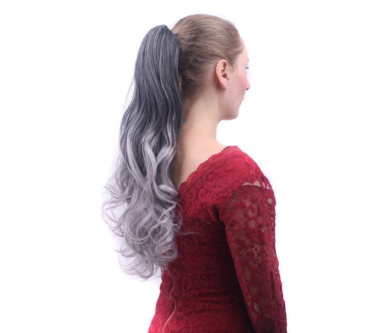 Colorful Gradient Color Clip Ponytail Wig — main product view