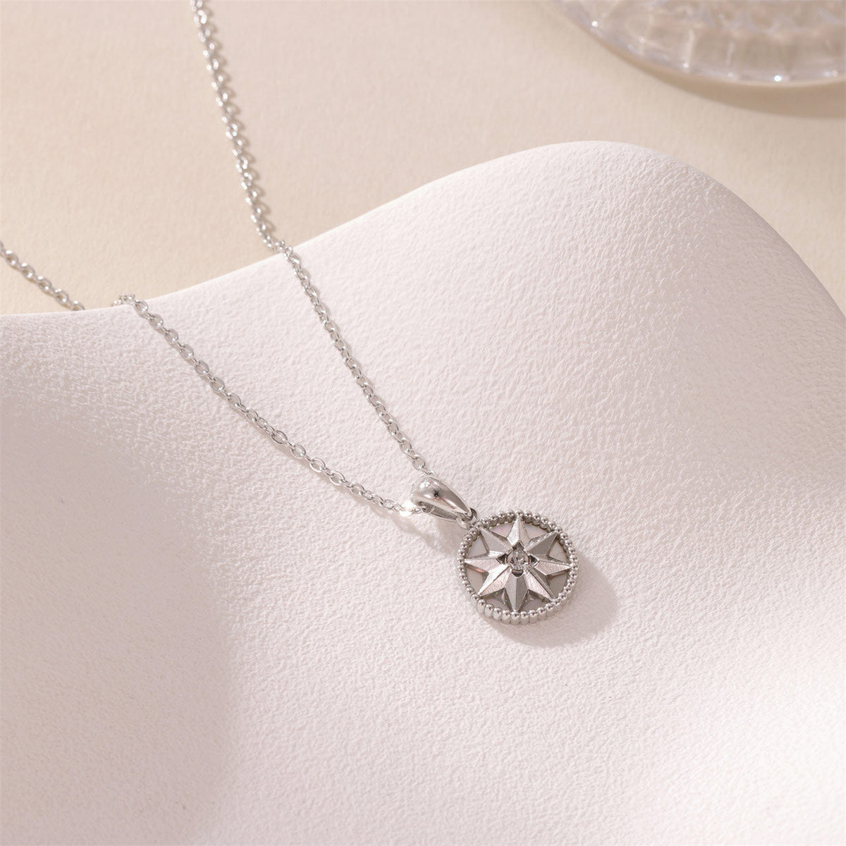 Lucky Compass Necklace Personalized Design Titanium Steel Pendant Jewelry for Women — additional product view