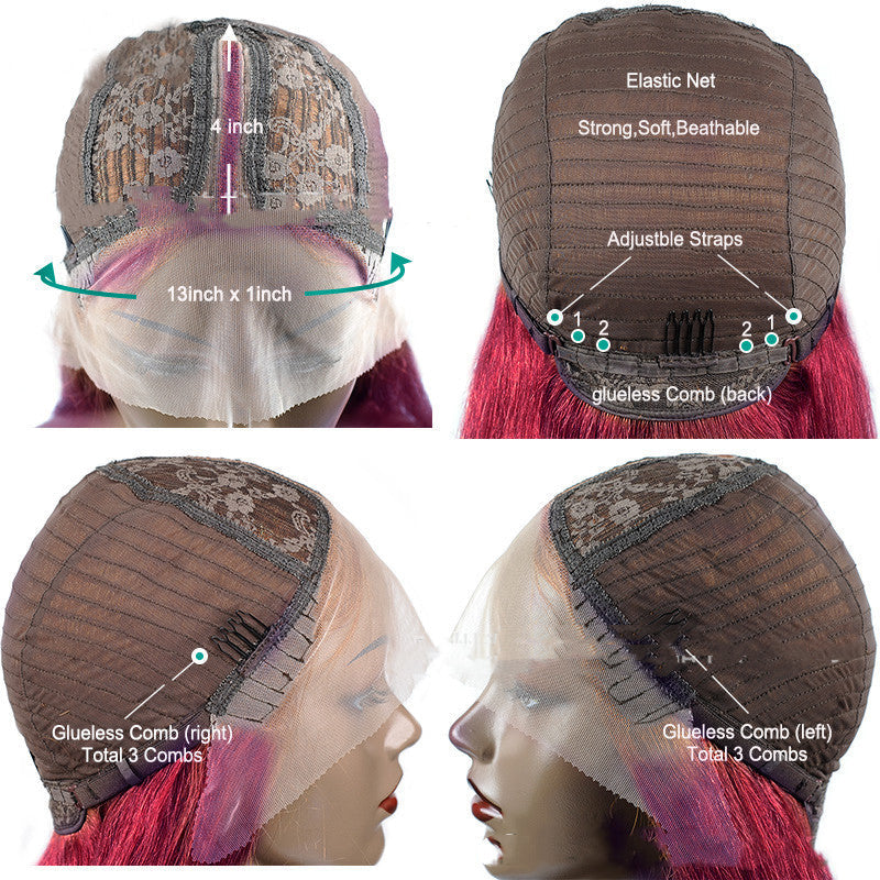 Short Straight 1B-99J Colored Bob Human Hair Wig — alternate detail